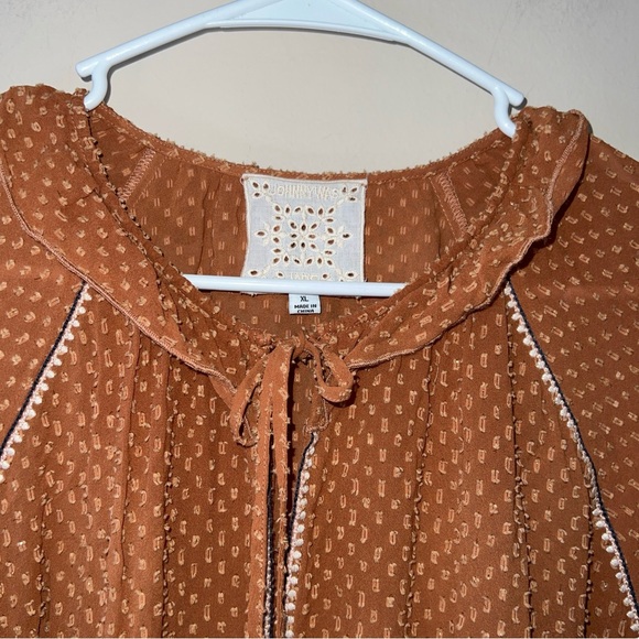 Johnny Was Orla Dress Orange Tiered Embroidered Ruffle Women’s Size XL - Picture 4 of 10